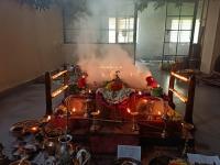 Sharadiya  Navaratri 2020  Day 8 (24.10.2020) – SCM Shirali –  Chandika Homa –H.H.Swamiji during Purnahuti 